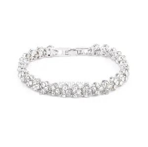 Roman Woman Sterling Silver Crystal Diamond Bracelet