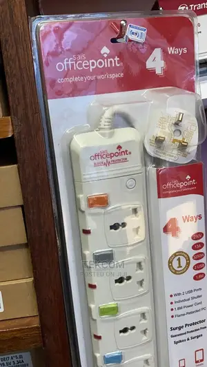 Office Point 4 Way Power Extension With USB