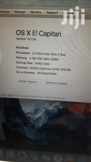 Laptop Apple MacBook 4GB Intel Core 2 Duo HDD 500GB