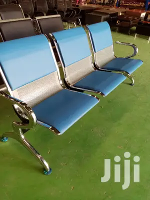 Blue Padded Waiting Chair
