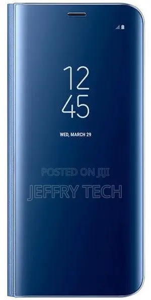 Clear View Stand Flip Cover for Samsung Galaxy Note 5 - Blue
