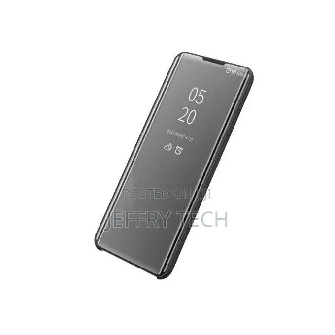 Samsung Galaxy A71 Plating Mirror Leather Case - Black
