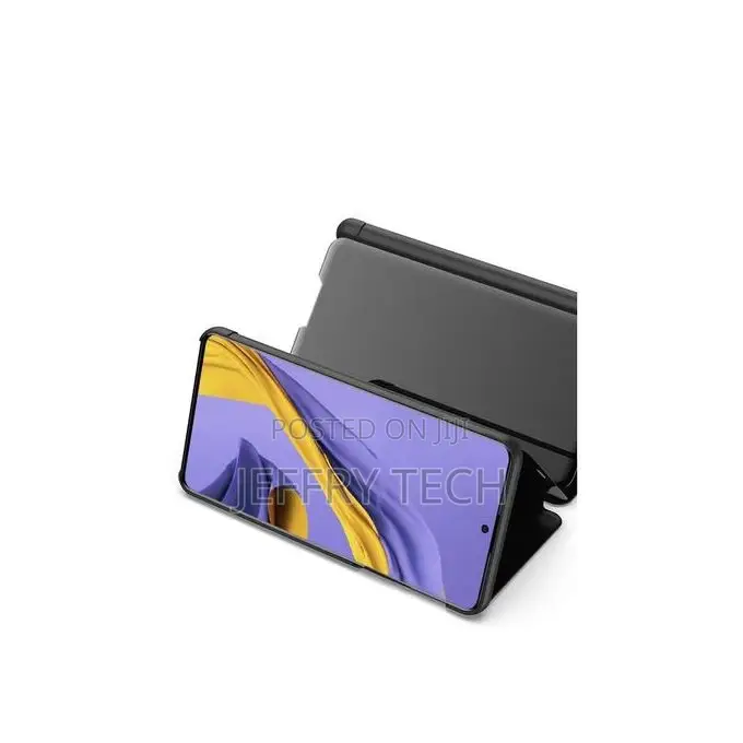 Samsung Galaxy A71 Plating Mirror Leather Case - Black