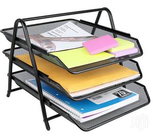 Office Tray 3 Tier Mesh-black