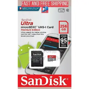 Sandisk A1 Ultra Memory Card - 256GB - 95mb/S - Class 10