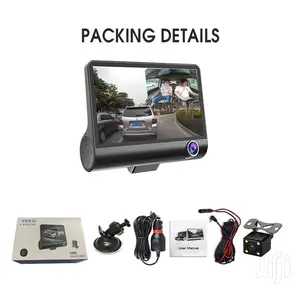 Three Cameras 4inch 3 Lens Car DVR 1080p Auto Dashcam