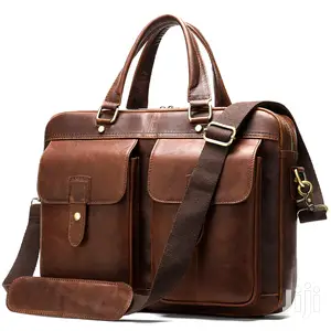 Genuine Leather Laptop Shoulder Bag #7010