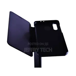 Mirror Filp Clear View Standing Cover for Samsung A50 - Blac