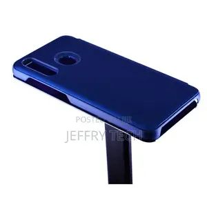 Mirror Filp Clear View Standing Cover for Samsung A60 - Blue