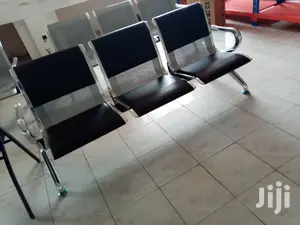 Black Padded Waiting Bench