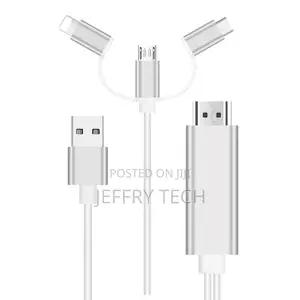 3-In-1 HDMI Cable - Lightning, Type-C, Microusb