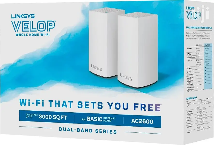 Linksys VELOP Mesh Wi Fi System, Dual-band, 2-pack