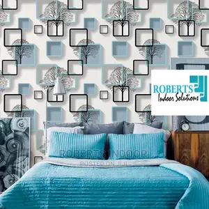 White and Blue 3D Wall Papers
