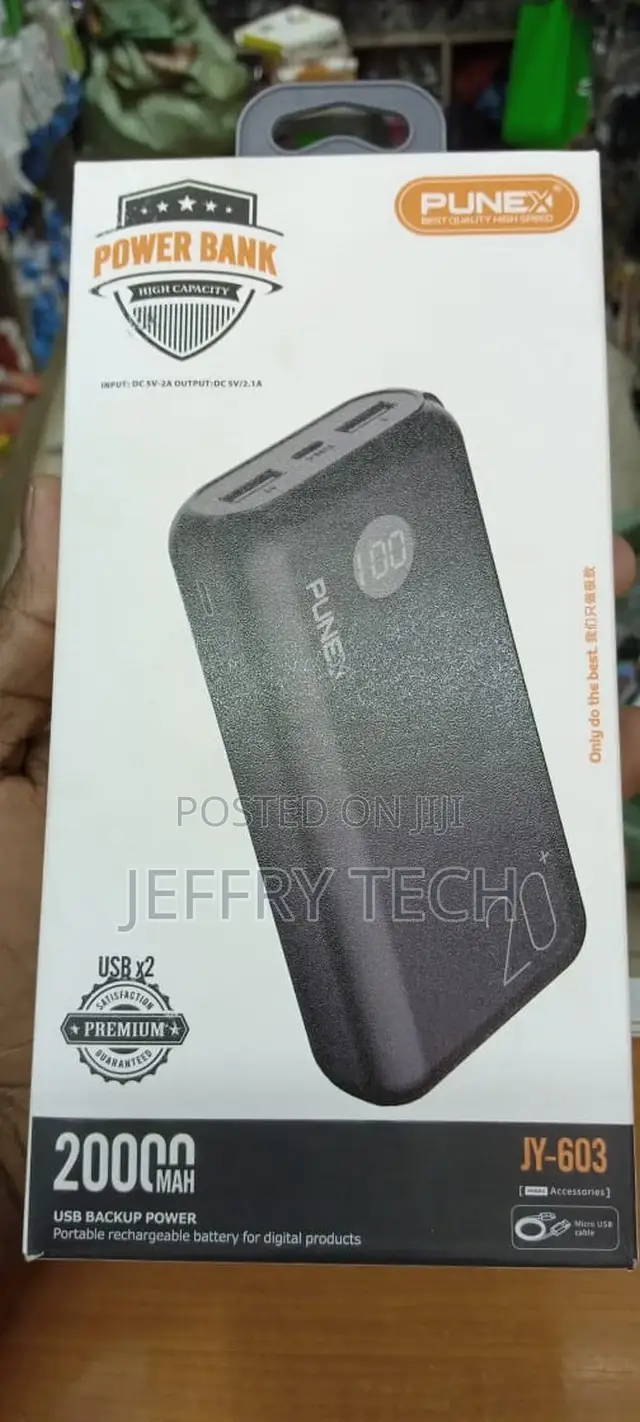 PUNEX USB Power Bank Available.