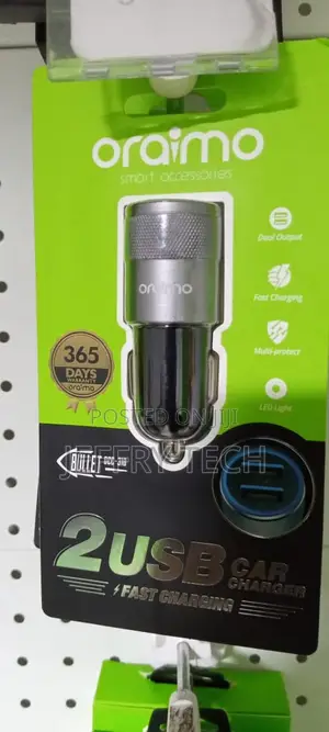 Oraimo Bullet Occ-310 2usb Charger Fast Charging