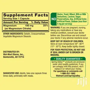 Spring Valley Magnesium Citrate Rapid Release Capsules.