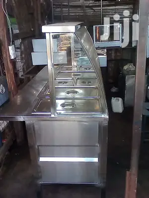 Bin Marie Food Warmer Display With Curved Glass 5-partition