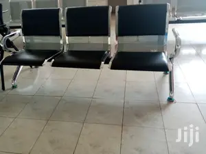 Black Padded Linked Waiting Chair