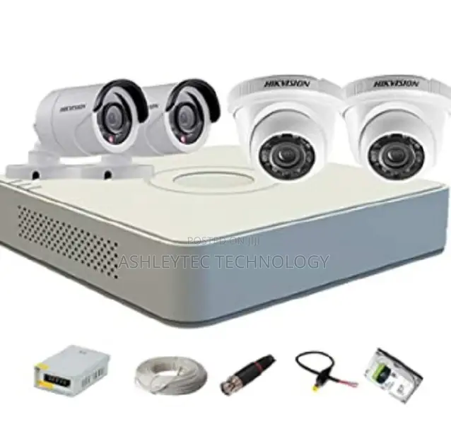 Hikvision 4 Channel DVR & 2 Dome & 2 Bullet CCTV Camera
