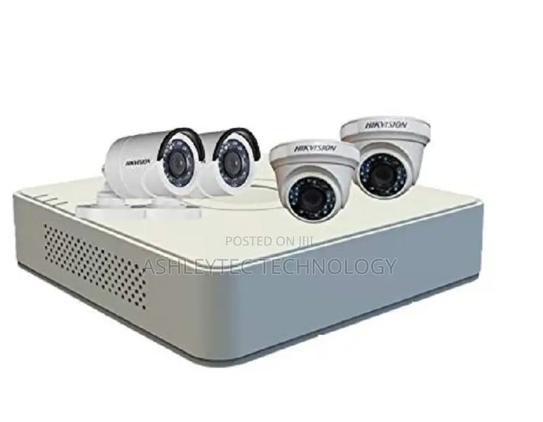 Hikvision 2 Dome, 2 Bullet Cctv Cameras With 4 Channel DVR