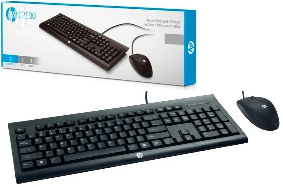 HP USB Keyboard and Mouse C2500 Black