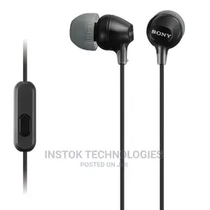 Sony MDR-EX15AP In-Ear Earbud Earphones With Mic, Black