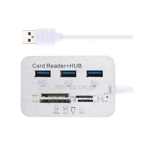 USB HUB 3.0 Multi Splitter Hub 3 Ports Card Reader White