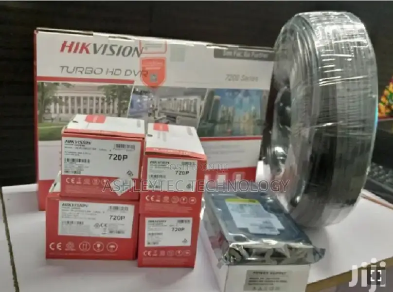 Four 4 Hikivision Cctv Cameras Security Surveillance 720p
