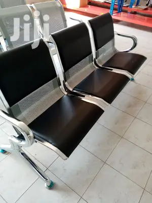 Black Padded Waiting Bench