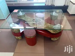 Tempered Clear Glass Puff Coffee Table