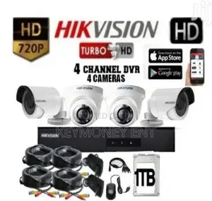 Four 4 720p Hikvision CCTV Security Cameras System Kit