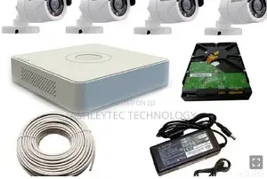 4 Camera CCTV Installation Kit With 500GB+100M Cable)