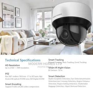 Hikvision 4MP Ultrahd 25x Network IR PTZ Outdoor Dome Camera