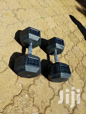 20kg Gym Dumbbell Set Hexagonal Rubber Coated Heavy Duty