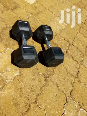 12.5kg Dumbbells Wholesale Hexagon Rubber Imported