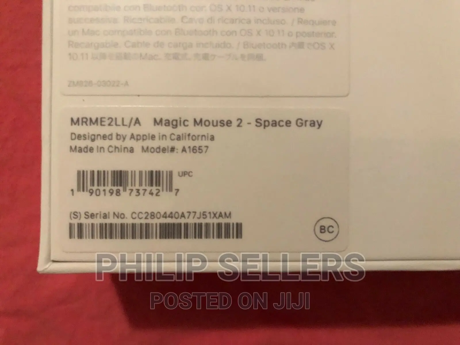 Apple Magic Mouse 2 Space Gray A1657 (Brand New Sealed)