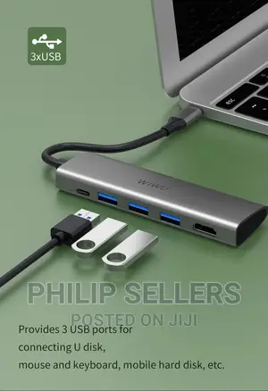 WIWU Alpha USB-C 5-In-1 Hub A531H [USB3.0*3 + HDMI*1 + Type-