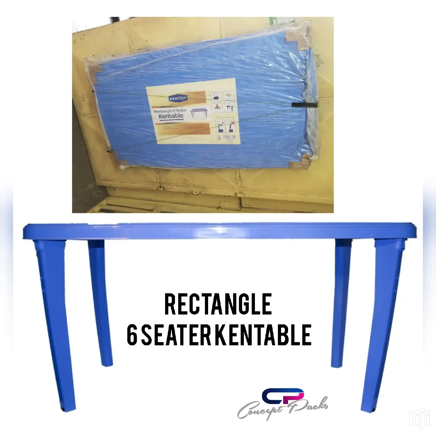 Kenpoly 6 Seater Rectangle Table. Cream