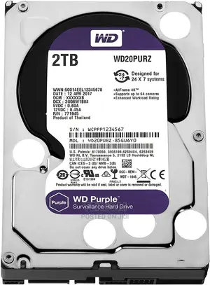 WD Purple Surveillance Hard Drive 2 TB 64 MB 5400 Rpm