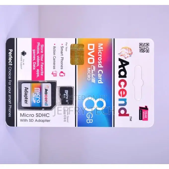 Aacend 8GB Microsdhc Memory Card With Adapter
