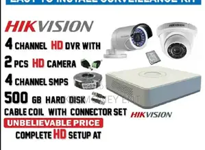 Two Hikvision CCTV Cameras Complete Installation System Kit