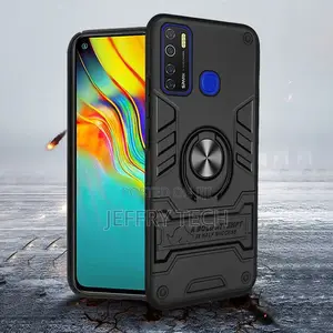 My Choice Ring Armor Infinix S5 Lite Back Cover -Black