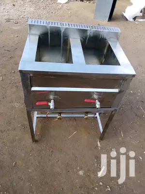 Gas Deep Fryer/Chip's Fryer-Double Stainless Steel 12+12L
