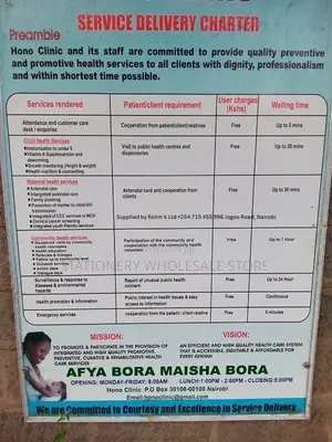 Service Delivery Charter Board 3ftx4ft