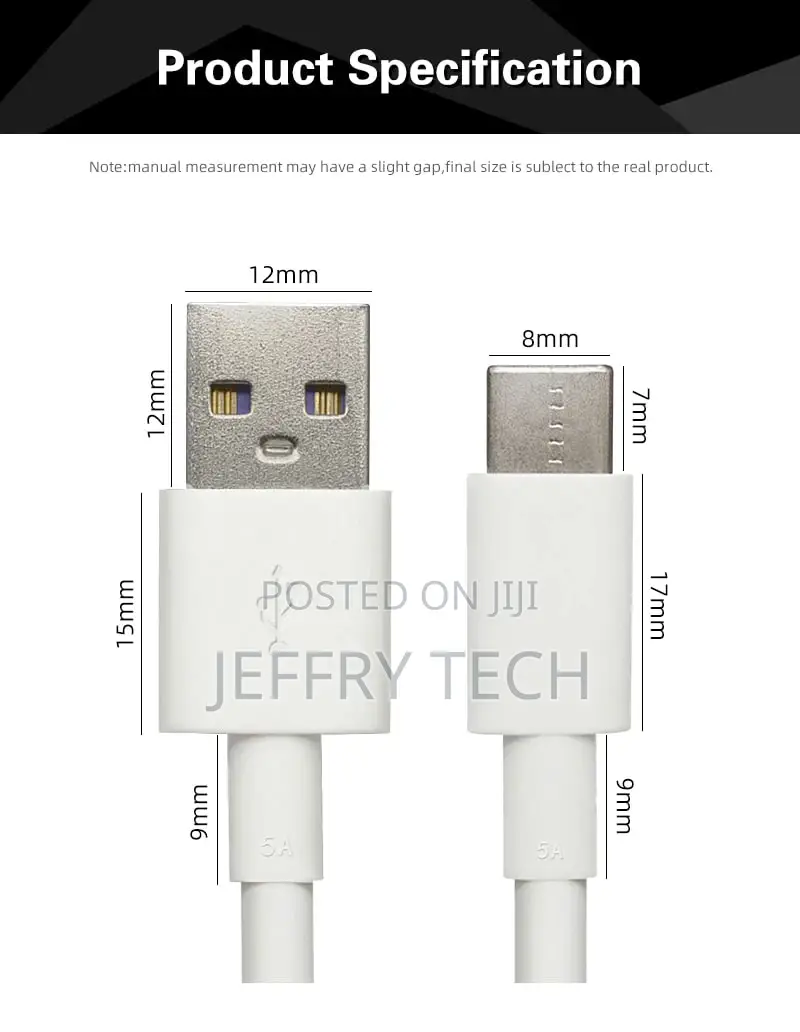 USB Type C Cable 5A Surper Fast Charging Mobile Phone Data C