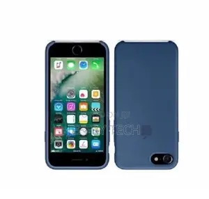 iPhone 7 Plus Silicone Leather Back Cover Case - Blue