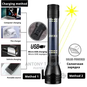 LED Flashlight Solar Power Flashlight