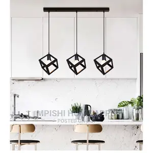 3pcs Geometric Cube Pendant Light Set