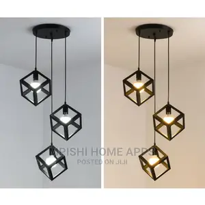 3pcs Geometric Cube Pendant Light Set