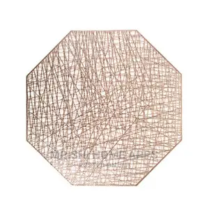 6pcs Octagonal Hollow PVC Placemats